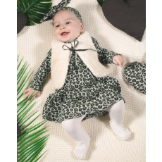 MROFI Kislányruha - Szürke Leopárd mintás 80