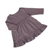 MROFI Pamut ruha hosszú ujjú - Padlizsán, hímzéssel - 92 lányka ruha