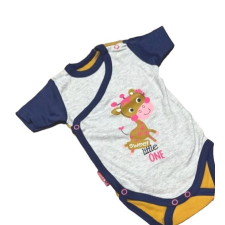 MROFI Réklis Rövid Ujjú body -Szürke/Kék Rózsaszín Zsiráfos - 56 kombidressz, body