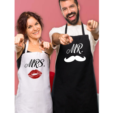  Mrs Mr kötény - Bajusz és csókos száj lakástextília