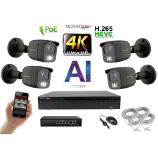  MS - 4K AI IP kamerarendszer 4 kamerával switchel 8 Mpix GT - 6379K4B megfigyelő kamera