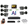  MS - 4K AI IP kamerarendszer 5 kamerával switchel 8 Mpix GT - 6379K5B