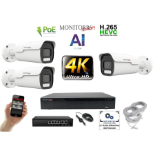  MS - 4k AI IP park kamerarendszer switchel 3 kamerával 8 Mpix - 6380K3B megfigyelő kamera