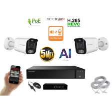 MS - AI IP Aktív kamerarendszer 2 kamerával switchel 5 mpix WTube - 6078K2B megfigyelő kamera