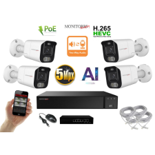 MS - AI IP Aktív kamerarendszer 4 kamerával switchel 5 mpix WTube - 6078K4B megfigyelő kamera