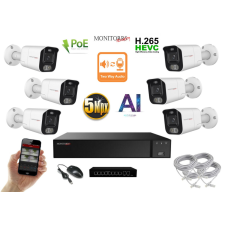 MS - AI IP Aktív kamerarendszer 6 kamerával switchel 5 mpix WTube - 6078K6B megfigyelő kamera