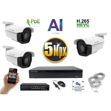 MS - AI IP park kamerarendszer 3 kamerával switchel 5 Mpix - 6185K3B megfigyelő kamera tartozék