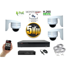  MS - IP PTZ kamerarendszer 3 kamerával switchel 5MPix - 6008k3B megfigyelő kamera tartozék