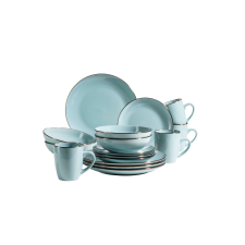 Mäser BLUE METALLIC RIM Étkészlet 16 db (931625) tányér és evőeszköz