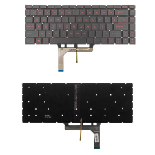 MSI MSI gyári új angol (US) fekete, piros háttérvilágításos laptop billentyűzet, keret nélkül laptop alkatrész
