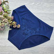 MST Magas derekú női alsó csipke díszítéssel M/L, Kék női alsó