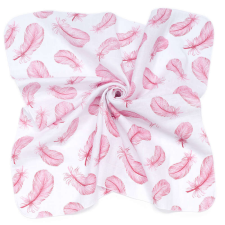MT T kis Textil pelenka 3 db - Fehér alapon rózsaszín tollak mosható pelenka