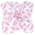 MT T kis Textil pelenka 3 db - Fehér alapon rózsaszín tollak