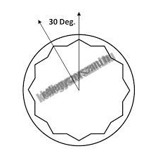 MTX 14mm 1/2 dugókulcs biHexagonal Cr-V dugókulcs