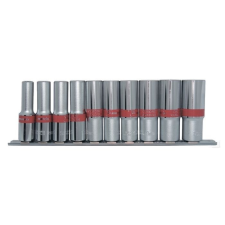 MTX dugókulcs készlet 1/4", hatlapfejû, 10 db 4- 13mm hosszított dugókulcs