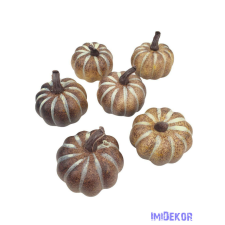  Mű tök 6cm 6db/csomag - Barna dekorációs kellék