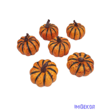  Mű tök 6cm 6db/csomag - Narancs dekorációs kellék