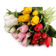  Mű tulipán csokor - 7 szál dekorációs kellék