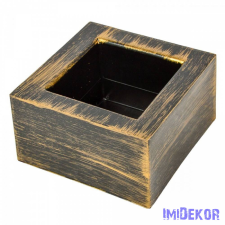  Műanyag antikolt négyzet forma M8,5x15x15cm - Arany dekorációs kellék