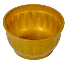  Műanyag bordás tál arany M15cm D8cm dekorációs kellék