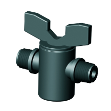  Műanyag csap K3/4&quot;xK3/4&quot; menetes-menetes fekete hűtés, fűtés szerelvény