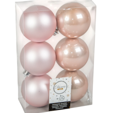  Műanyag gömb rózsaszín 8cm 6db-os dekorációs kellék