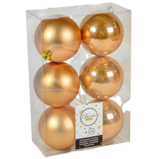  Műanyag gömb tejkaramell 8cm 6db-os karácsonyfadísz