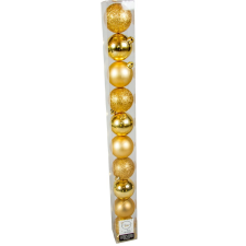  Műanyag gömb világos arany 6cm 10db-os karácsonyfadísz