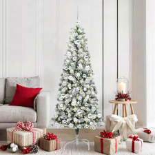  Műanyag Hajtogatós Karácsonyfa Zöld és fehér 180 cm PVC műfenyő