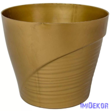  Műanyag kaspó féloldalt bordás D15 M13,5 cm - Arany dekorációs kellék