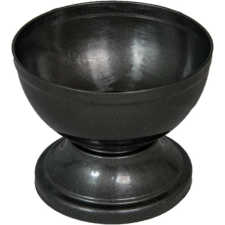 Műanyag nagy talpas kerek tál szürke D18cm M14,5cm dekorációs kellék
