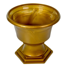  Műanyag nagy talpas tál arany D25cm M23cm dekorációs kellék