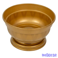  Műanyag nagy talpas tál D19cm M11cm - Arany dekorációs kellék