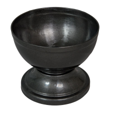  Műanyag nagy talpas tál szürke D18cm M14,5cm dekorációs kellék