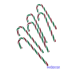  Műanyag nyalóka bot - Piros-fehér-zöld dekorációs kellék