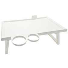  Műanyag reggelizőasztal, ágyasztal pohártartóval, fehér gyógyászati segédeszköz