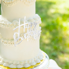  Műanyag sziluett beszúró – &quot;Happy Birthday&quot; felirat torta oldalára – Ezüst sütés és főzés