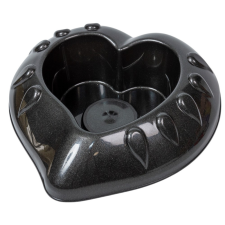  Műanyag szív grafit M6,5x23cm dekorációs kellék