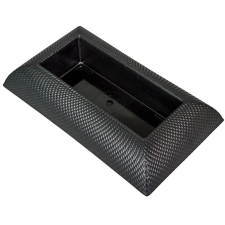 Műanyag tál téglalap alakú mintás fekete 29x17 cm dekorációs kellék