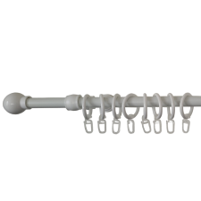 MŰFÉM FÉM KARNIS SZETT 240CM EGYSOROS 16MM FEHÉR GÖMB VÉG karnis, függönyrúd