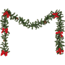  Műfenyő girland díszített 270 cm műfenyő