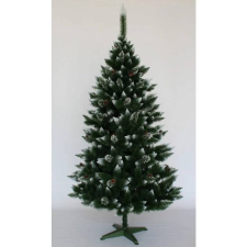 Műfenyő havas ágvéggel, tobozzal díszítve - 120cm műfenyő