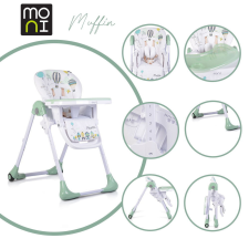 MUFFIN multifunkciós etetőszék, mintás, 2 kerékkel MENTA etetőszék