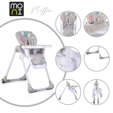 MUFFIN multifunkciós etetőszék, mintás, 2 kerékkel SZÜRKE etetőszék