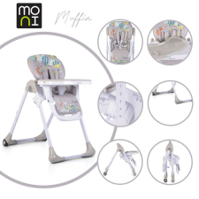 MUFFIN multifunkciós etetőszék, mintás, 2 kerékkel SZÜRKE etetőszék