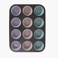  Muffin sütőtálca, sütőlap + 12 db szilikon forma sütés és főzés