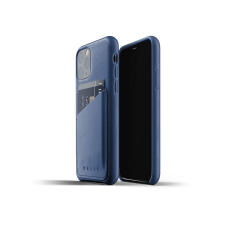 Mujjo Full Leather Wallet Apple iPhone 11 Pro Bőrtok - Kék tok és táska