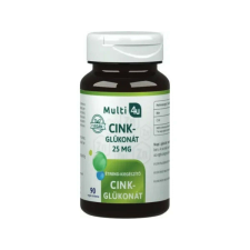 Multi 4u Cink-glükonát 25mg vegán tabletta 90db vitamin és táplálékkiegészítő