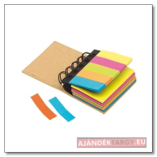  Multi memo kicsi gyűrűs iratgyűjtő színes öntapadós jegyzettömbökkel ajándéktárgy