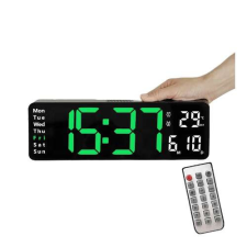  Multifunkcionális, digitális fali ébresztőóra nagy LED kijelzővel, naptár, hőmérő funkcióval ébresztőóra